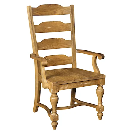 Traditional Solid Wood Ladderback Arm Chair